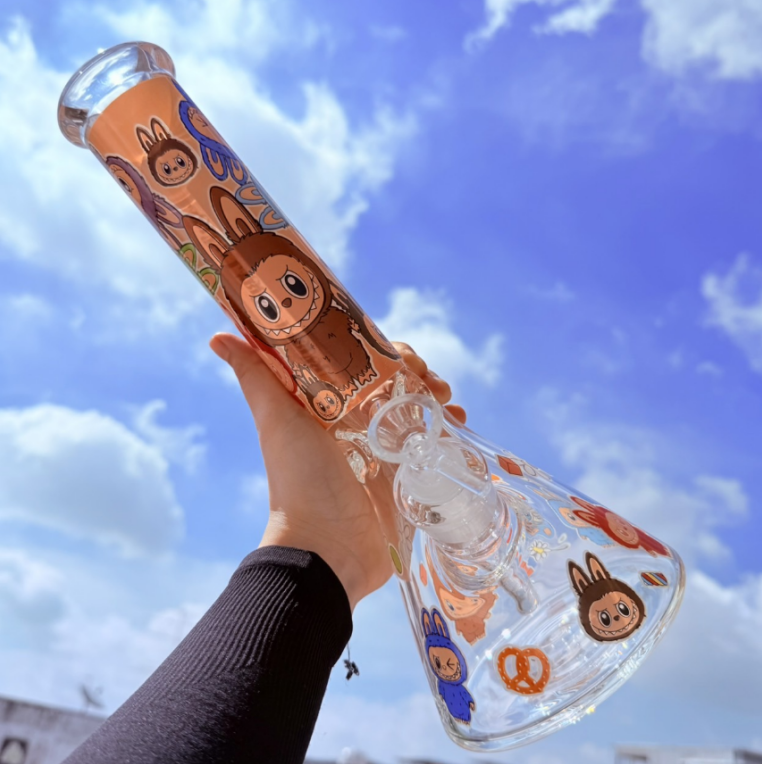 (พร้อมส่ง) บ้องแก้วใหญ่35CM  ขนาดใหญ่ คัพสายเขียว หลอดวิทยาศาสตร์ โจ๋ข้อต่อน่าสะสม14MM 63#