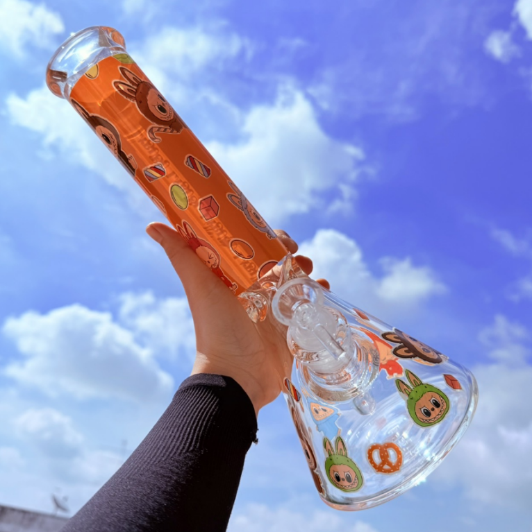 (พร้อมส่ง) บ้องแก้วใหญ่35CM  ขนาดใหญ่ คัพสายเขียว หลอดวิทยาศาสตร์ โจ๋ข้อต่อน่าสะสม14MM 63#