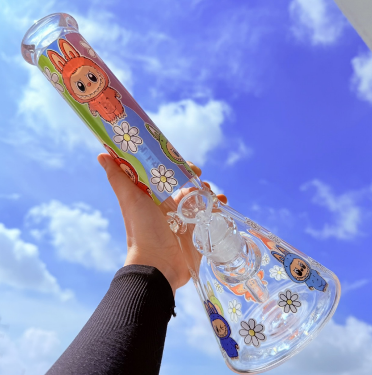 (พร้อมส่ง) บ้องแก้วใหญ่35CM  ขนาดใหญ่ คัพสายเขียว หลอดวิทยาศาสตร์ โจ๋ข้อต่อน่าสะสม14MM 63#