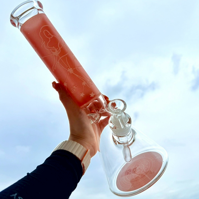 (พร้อมส่ง) บ้องแก้วใหญ่35CM  ขนาดใหญ่ คัพสายเขียว หลอดวิทยาศาสตร์ โจ๋ข้อต่อน่าสะสม14MM 63#