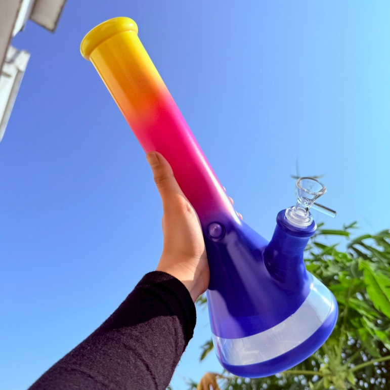 (พร้อมส่ง) บ้องแก้ว35CM  ขนาดใหญ่  คัพสายเขียว หลอดวิทยาศาสตร์ โจ๋ข้อต่อน่าสะสม14MM XYX01