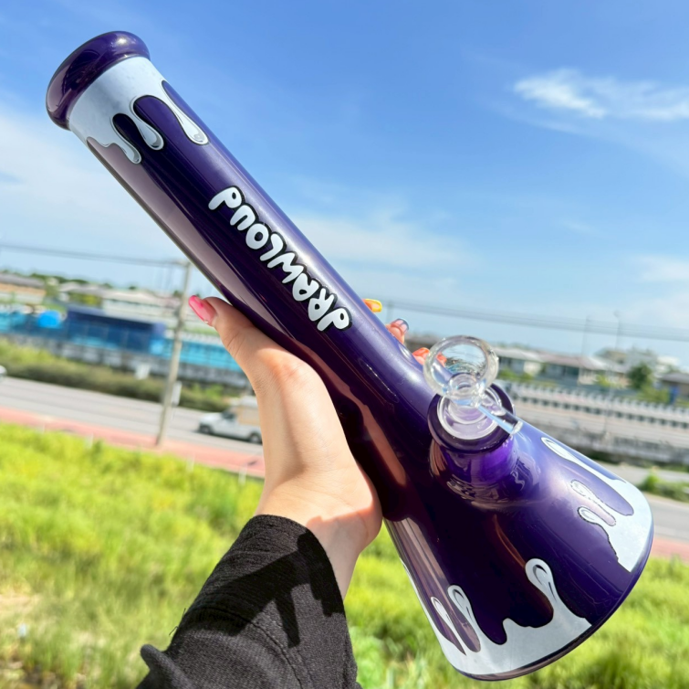 (พร้อมส่ง) บ้องแก้ว35CM  ขนาดใหญ่  คัพสายเขียว หลอดวิทยาศาสตร์ โจ๋ข้อต่อน่าสะสม14MM XYX01