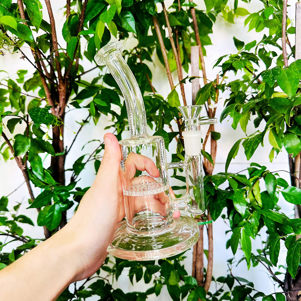 (พร้อมส่ง) บ้องแก้ว22CM  ขนาดใหญ่  คัพแก้วสายเขียว วิทยาศาสตร์ โจ๋ข้อต่อน่าสะสม14MM