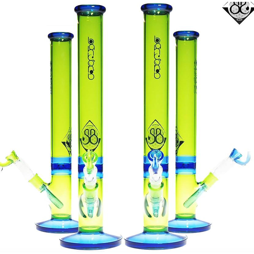 (พร้อมส่ง) บ้องแก้ว35CM  ขนาดใหญ่  คัพสายเขียว หลอดวิทยาศาสตร์ โจ๋ข้อต่อน่าสะสม14MM 34#