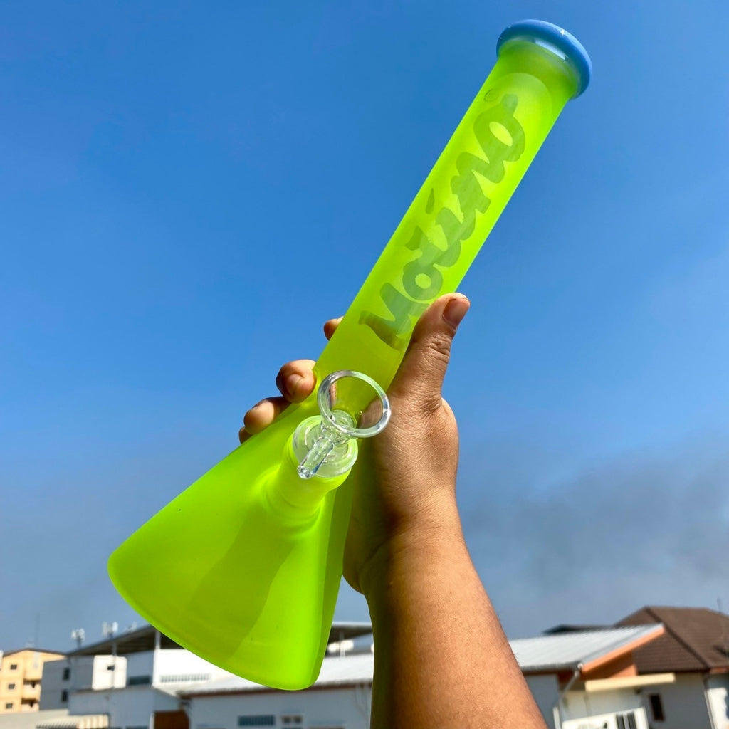 (พร้อมส่ง) บ้องแก้ว35CM  ขนาดใหญ่  คัพสายเขียว หลอดวิทยาศาสตร์ โจ๋ข้อต่อน่าสะสม14MM 34#