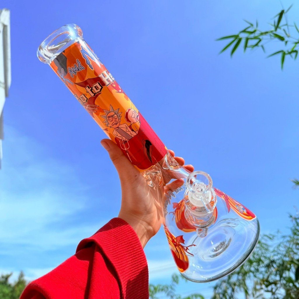 (พร้อมส่ง) บ้องแก้วใหญ่35CM  ขนาดใหญ่ คัพสายเขียว หลอดวิทยาศาสตร์ โจ๋ข้อต่อน่าสะสม14MM 63#