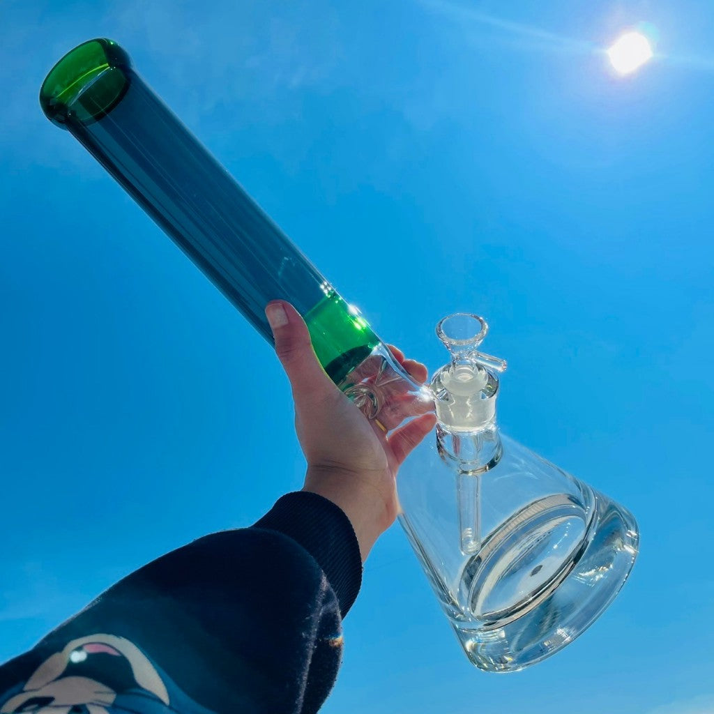 (พร้อมส่ง) บ้องแก้ว Bong Glass 40CM คุณภาพดี คัพสายเขียว หลอดวิทยาศาสตร์ โจ๋ข้อต่อน่าสะสม กัญชา
