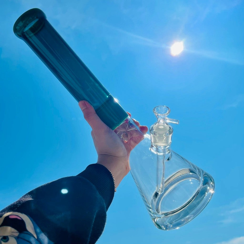 (พร้อมส่ง) บ้องแก้ว Bong Glass 40CM คุณภาพดี คัพสายเขียว หลอดวิทยาศาสตร์ โจ๋ข้อต่อน่าสะสม กัญชา