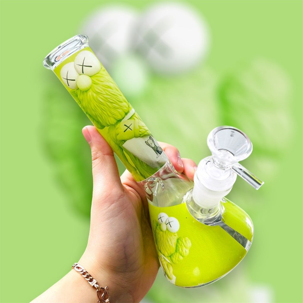 (พร้อมส่ง) บ้องแก้ว ขนาดใหญ่ คัแก้วสายเขียว วิทยาศาสตร์ โจ๋ ข้อต่อน่าสะสม14MM