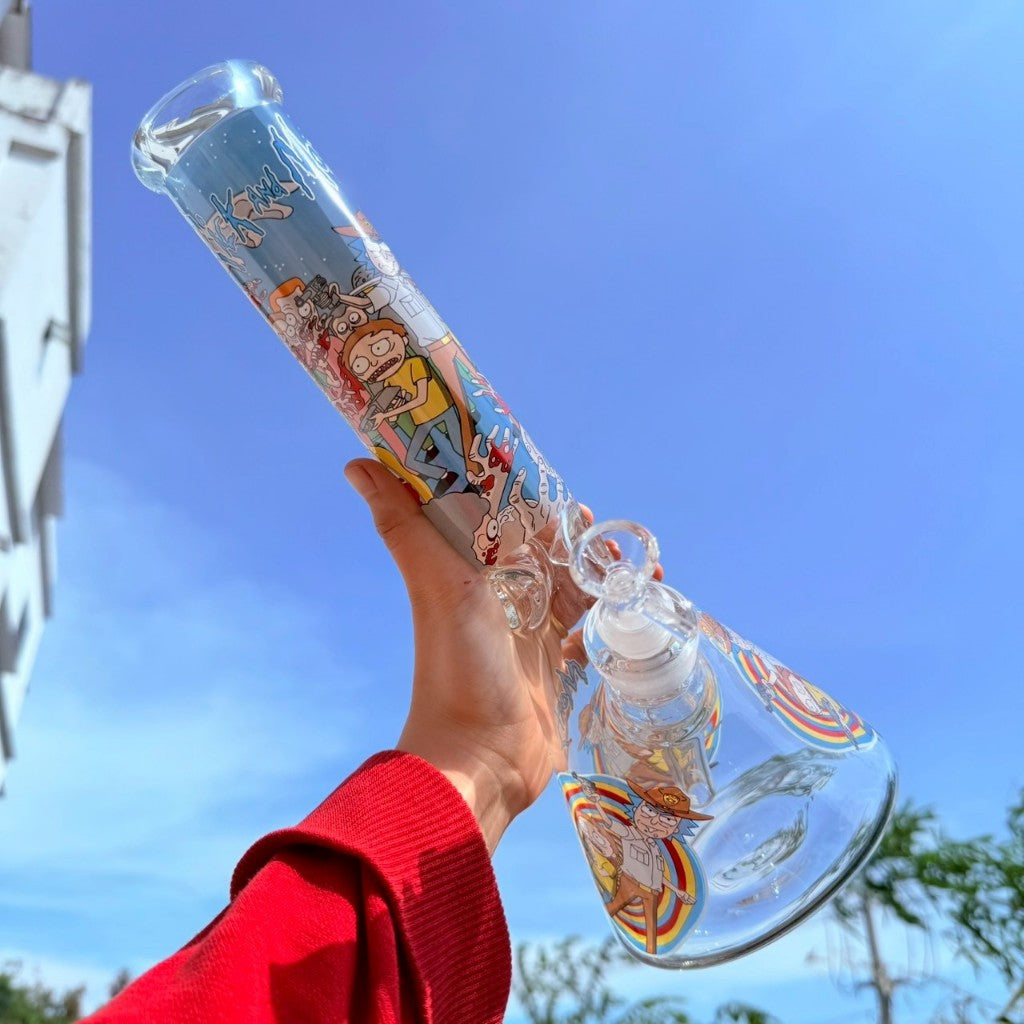 (พร้อมส่ง) บ้องแก้วใหญ่35CM  ขนาดใหญ่ คัพสายเขียว หลอดวิทยาศาสตร์ โจ๋ข้อต่อน่าสะสม14MM 63#