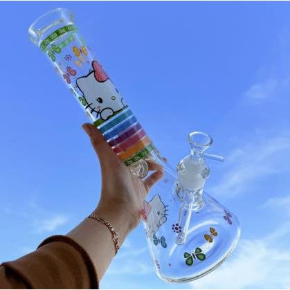 (พร้อมส่ง) บ้องแก้วใหญ่35CM  ขนาดใหญ่ คัพสายเขียว หลอดวิทยาศาสตร์ โจ๋ข้อต่อน่าสะสม14MM 63#