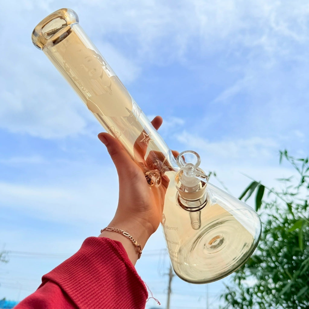 (พร้อมส่ง) บ้องแก้วใหญ่35CM  ขนาดใหญ่ คัพสายเขียว หลอดวิทยาศาสตร์ โจ๋ข้อต่อน่าสะสม14MM 63#