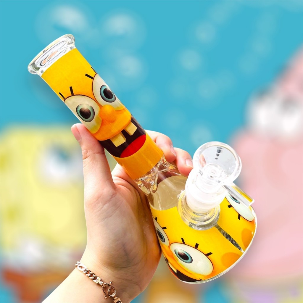 (พร้อมส่ง) บ้องแก้ว ขนาดใหญ่ คัแก้วสายเขียว วิทยาศาสตร์ โจ๋ ข้อต่อน่าสะสม14MM